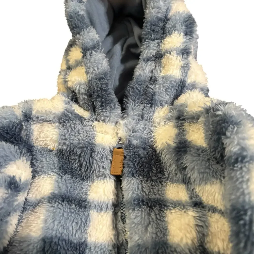 Carter's Baby Boys 9M Twins Plaid Fuzzy Coverups